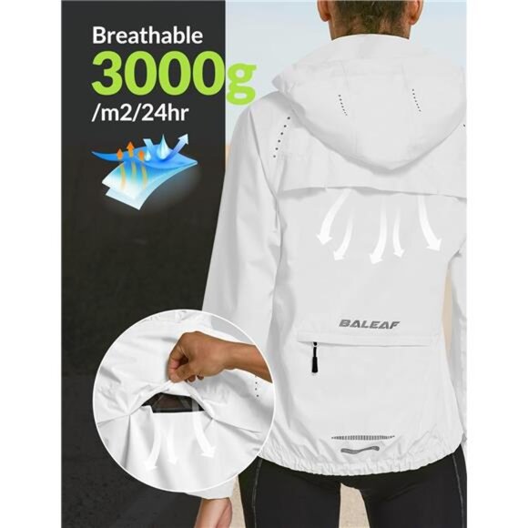Women's Rain Jackets Waterproof Windbreaker Packable Running Lightweight Cycling - Picture 4 of 7